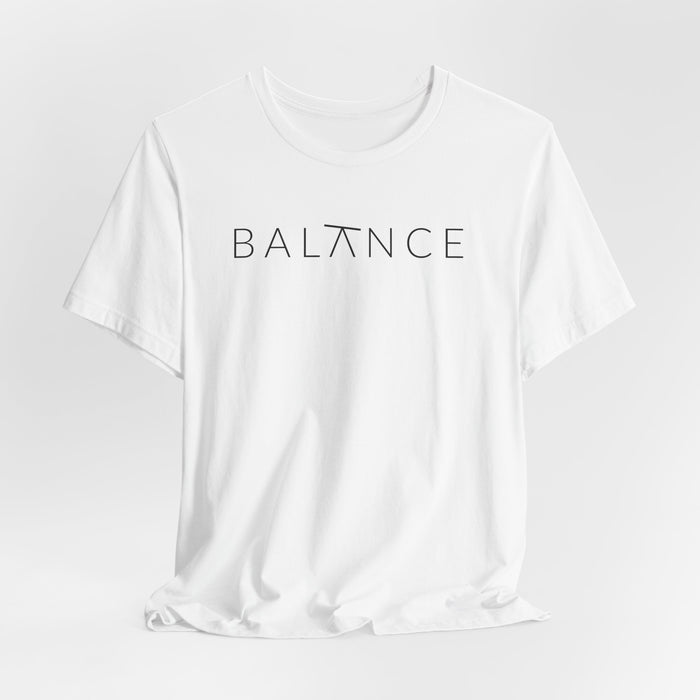 Balance Minimalist Tee — 'BALΛNCE' Graphic Shirt for Yoga, Wellness & Everyday Wear