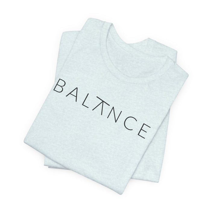 Balance Minimalist Tee — 'BALΛNCE' Graphic Shirt for Yoga, Wellness & Everyday Wear