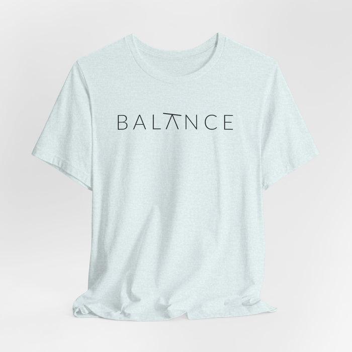 Balance Minimalist Tee — 'BALΛNCE' Graphic Shirt for Yoga, Wellness & Everyday Wear