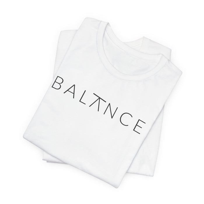 Balance Minimalist Tee — 'BALΛNCE' Graphic Shirt for Yoga, Wellness & Everyday Wear