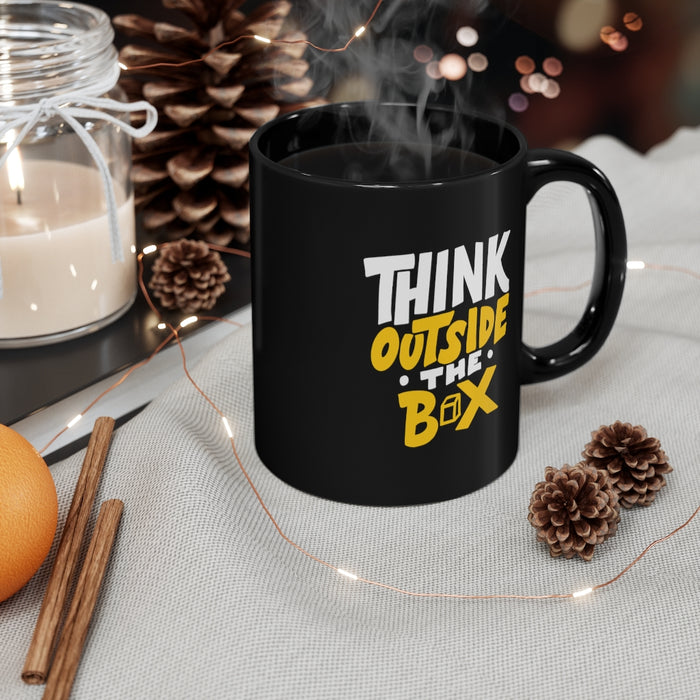 Think Outside The Box 11oz Black Mug