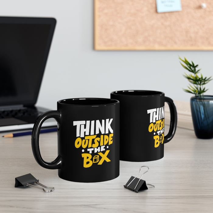 Think Outside The Box 11oz Black Mug